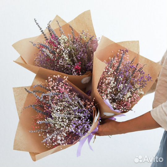 Букет сухоцвет с лавандой Цветы Букеты Доставка Сп