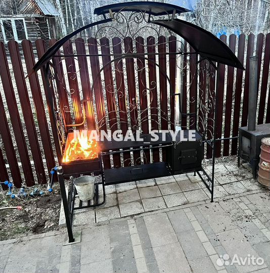 Мангал с печью