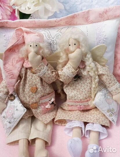 Интерьерная кукла тильда Сонные ангелочки