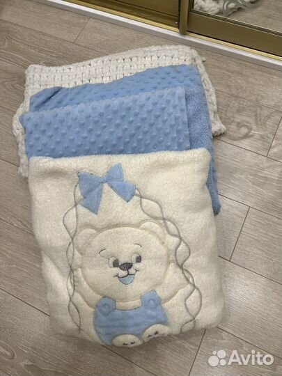 Плед 3 штуки для мальчика до года