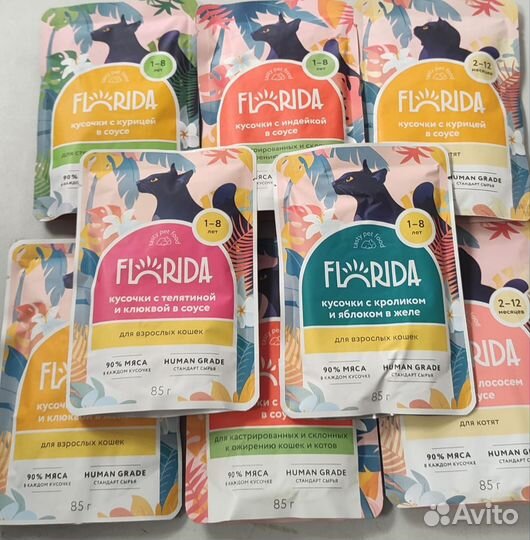 Florida(Флорида)паучи кошек и котят в ассортименте