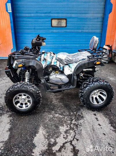 Квадроцикл Grizzly 200cc бело-синий