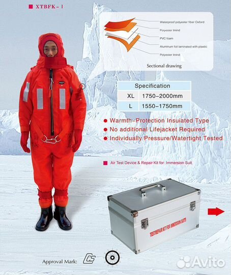 Сухой гидрокостюм спасательный