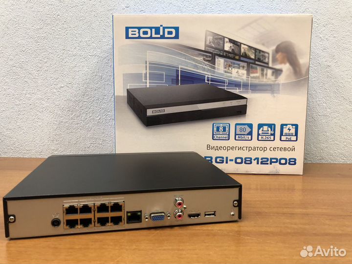 IP-видеорегистратор с POE 8-канальный bolid RGI-08