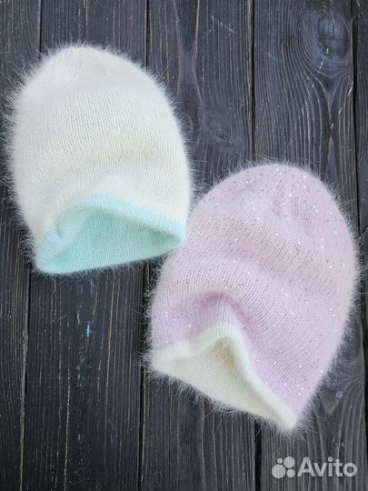 Шапочки из Ангоры ручной работы