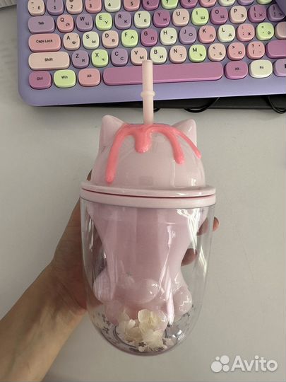 Стакан бутылка с трубочкой