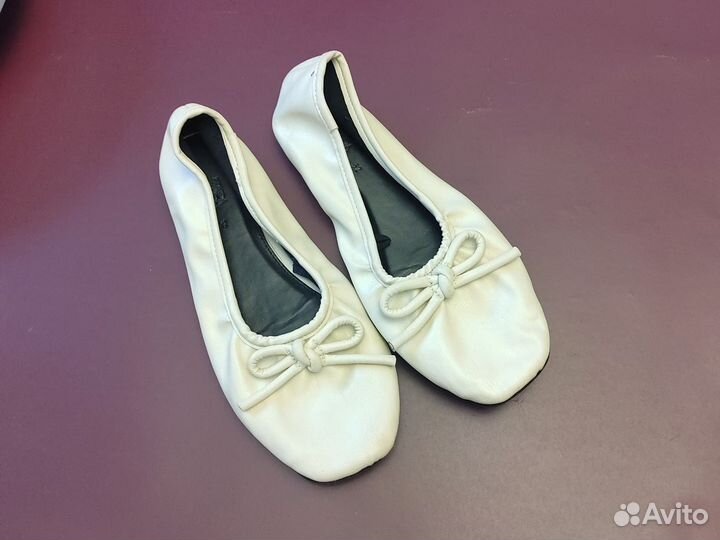Балетки zara для девочки кожаные 32