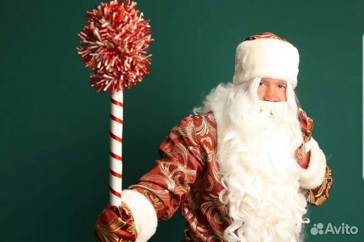 Костюм деда мороза красный жаккард