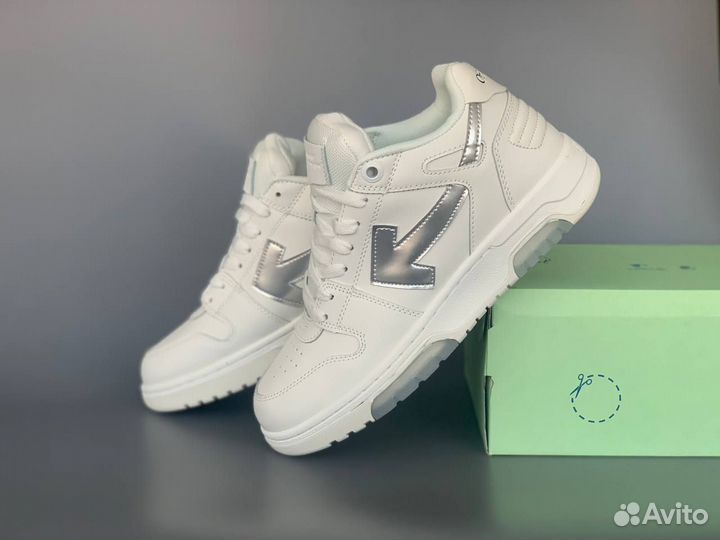 Кроссовки off white out of office silver