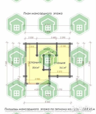 Брусовой дом 7х8 с мансардой