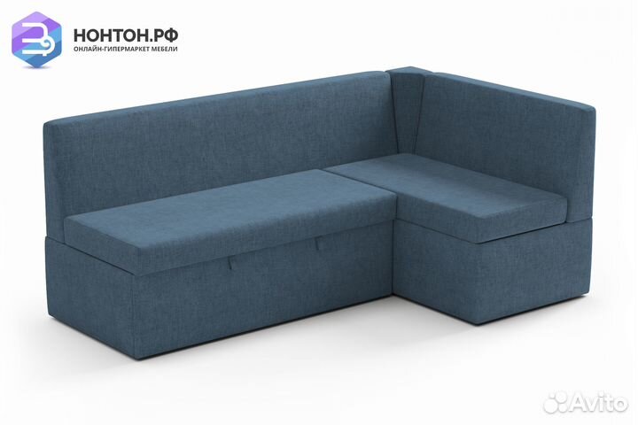 Кухонный угловой диван дельфин Орион голубой