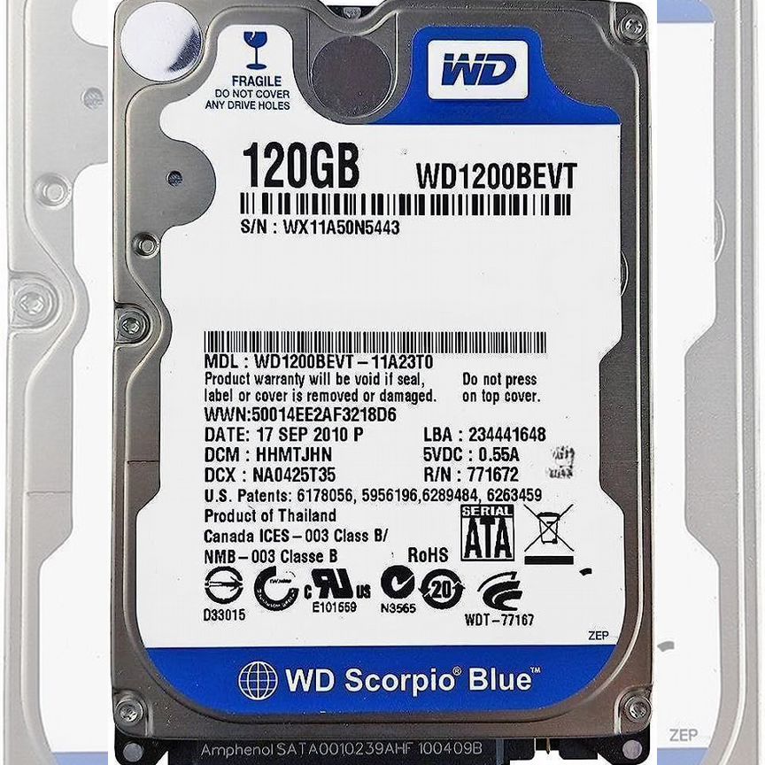 [WDS120G2G0A] Жесткий Диск Western Digital Wd1200bevt 120gb Sata Wds120g2g0a