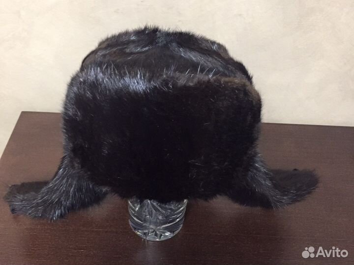 Шапка-ушанка цельномеховая из ондатры