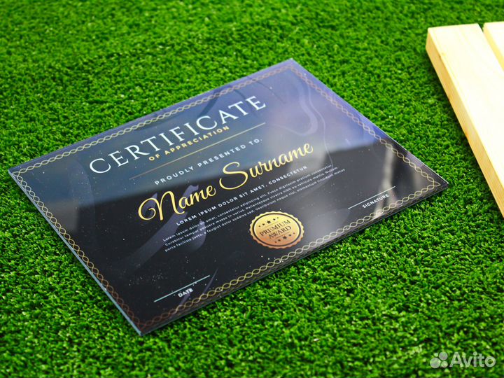 Стильные сертификаты и визитки из стекла, пластика