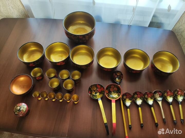 Набор посуды хохлома