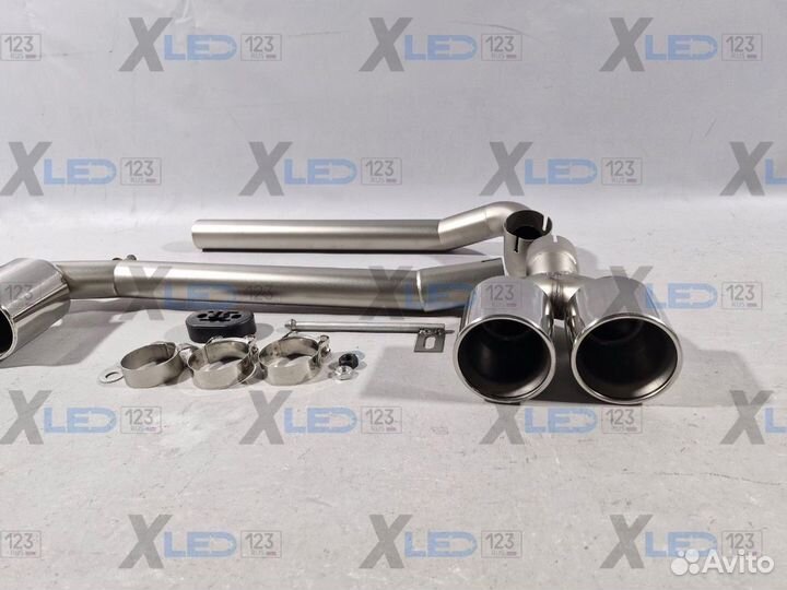 Раздвоенный выхлоп для BMW F10 с насадками хром