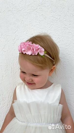 Повязка для волос для девочек с цветами гортензии