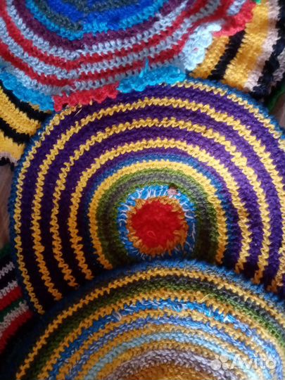 Связанные коврики диаметром 35 и 40 см