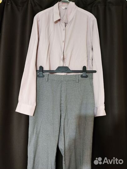 Uniqlo рубашка + брюки Marlboro лен