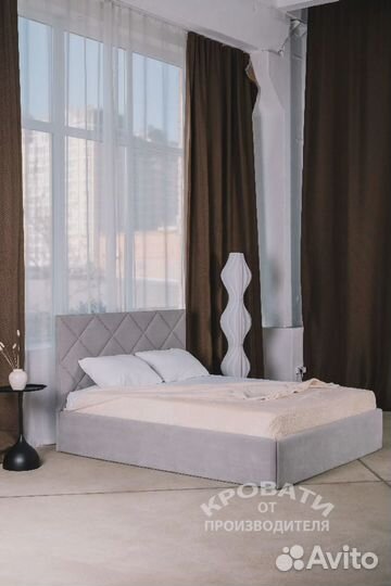 Кровать на заказ односпальная с мягким изголовьем 90x200