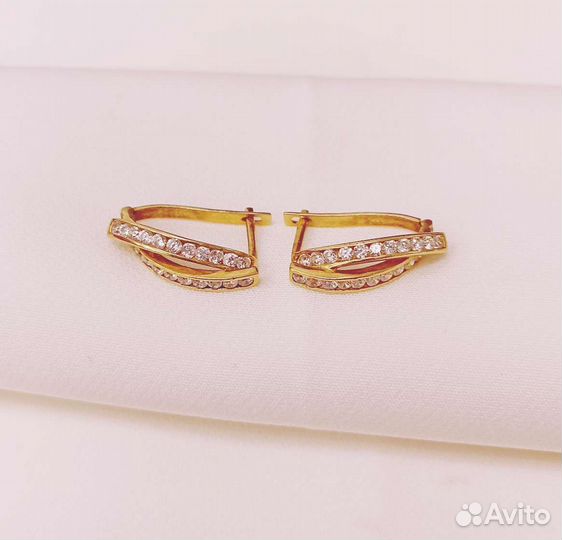 Золотые серьги 585 пробы (аб)
