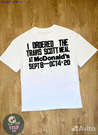 Футболка Travis Scott оверсайз L XL белая (Арт.78967)