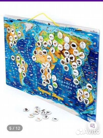 Магнитный пазл карта мира