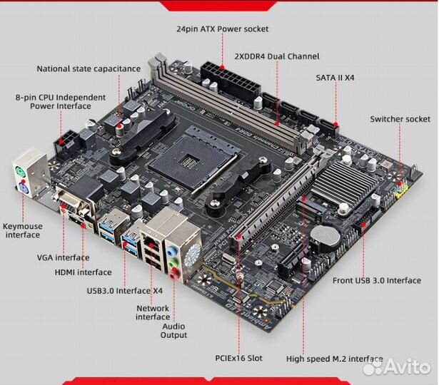 Комплект мать проц память B550 Ryzen5500