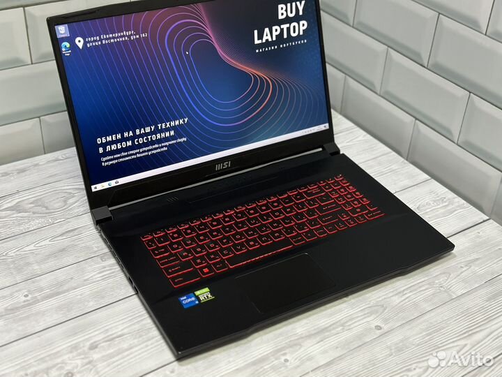 MSI 17.3 144gz rtx 3050 4gb 8/512 i5 11400h