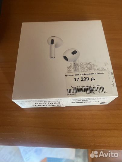 Беспроводные наушники apple airpods 3