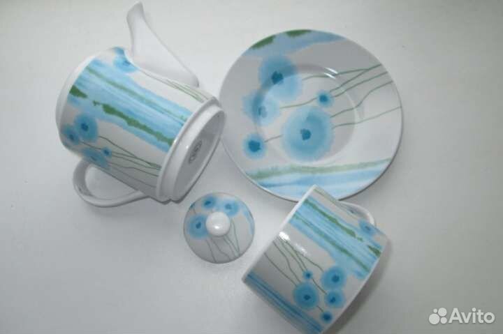 Фарфор. чайник+чайная пара- все вместе, целые