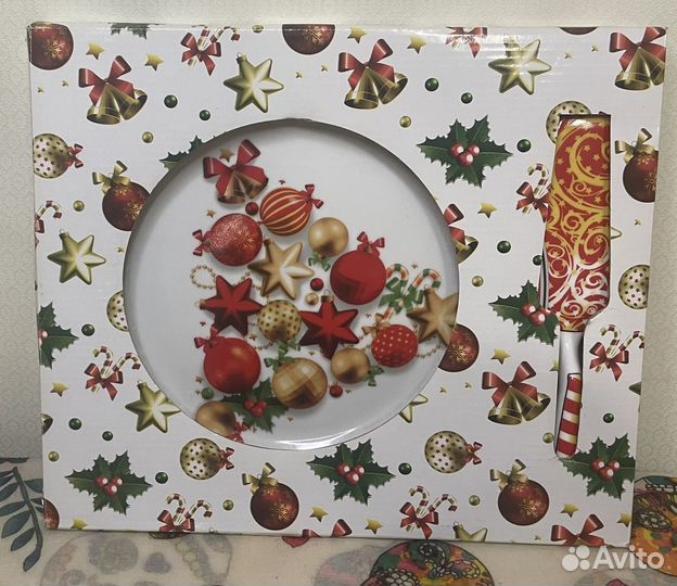 Тортница с лопаткой новогодняя