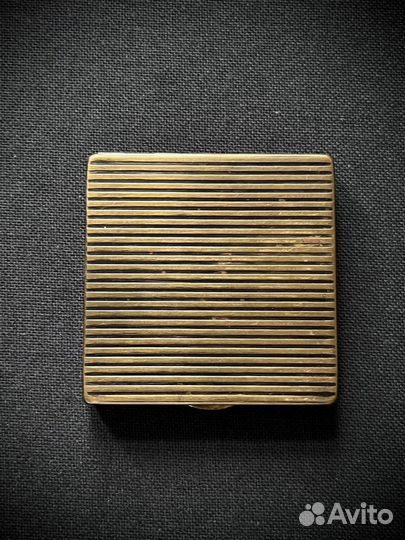 Винтажная пудреница СССР латунь эмаль