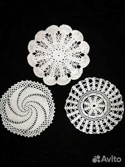 Салфетки ажурные связанные крючком