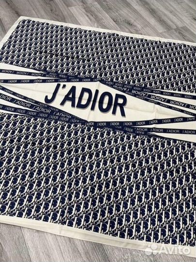 Шелковый платок шаль Dior разные синий и серый