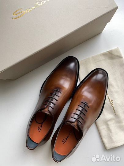 Туфли Santoni натуральная кожа коричневые