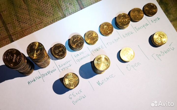 Монеты 10 р. юбилейные, воинской славы