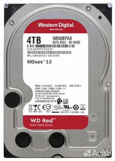 4Tb SATA Western Digital Red WD40efax