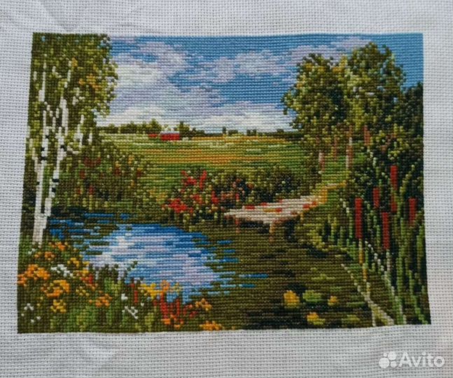 Картина вышитая крестиком ручная работа