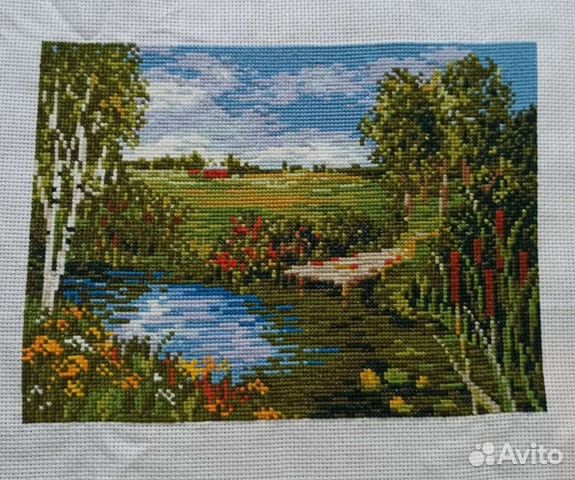 Картина вышитая крестиком ручная работа