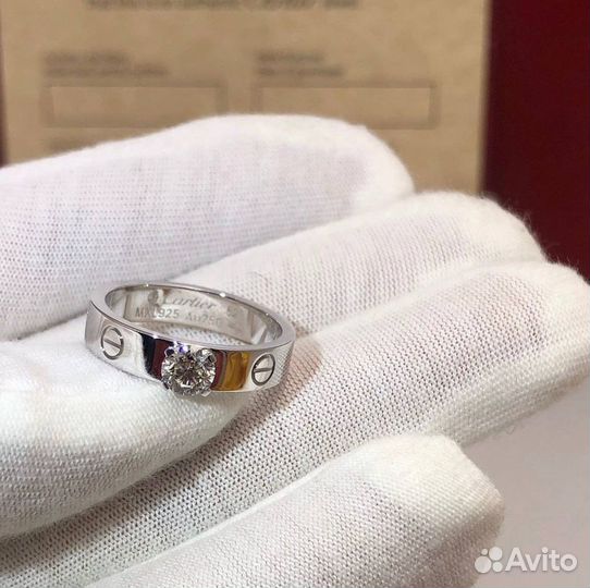 Золотое кольцо Картье 5.51 гр 0.41 ct