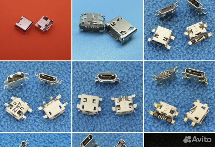 Разъем нижний и наушников для телефонов ассорт