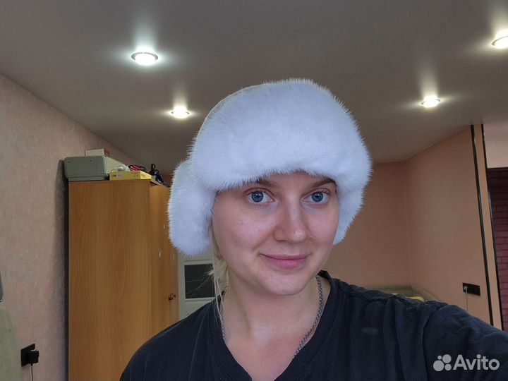 Шапка ушанка норковая женская