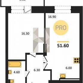 1-к. квартира, 51,6 м², 14/24 эт.