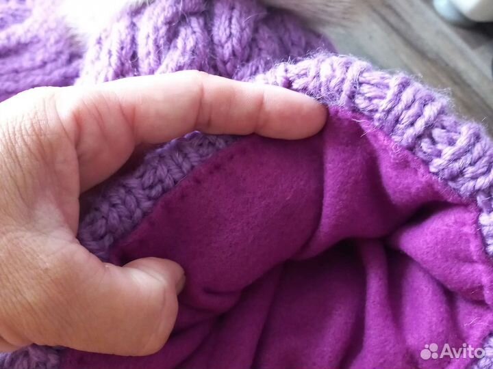 Шапка, снуд. Меринос. Ручная работа