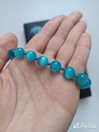 Бусы из натуральных камней Кошачий глаз