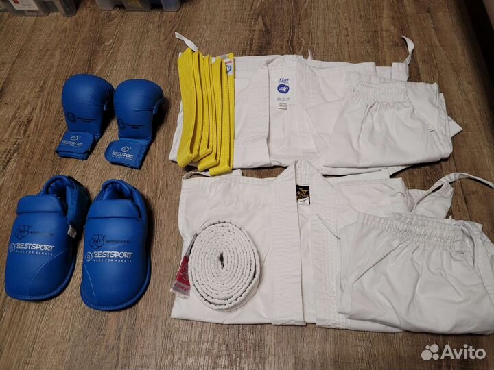 Форма для карате 110, 120 р-р, футы, накладки