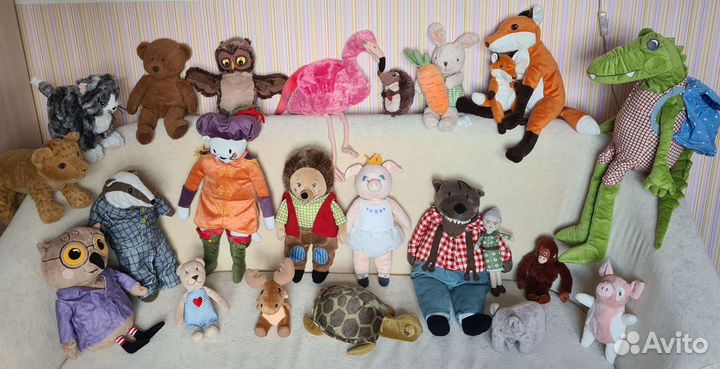 Мягкие игрушки IKEA: лисы, еж, сова, крокодилы