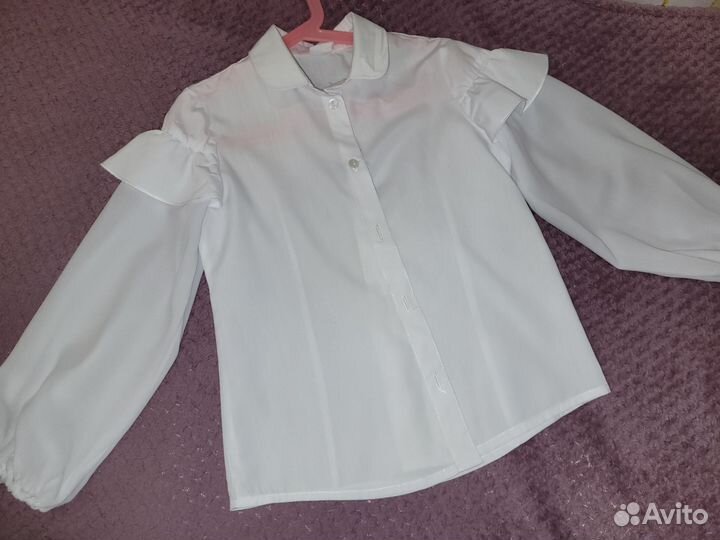 Рубашка белая для девочки 122
