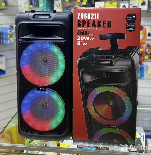 Огромная блютуз колонка с микрофоном ZQS8211